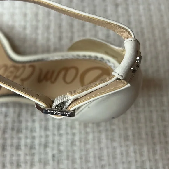 Sam Edelman White Ankle Sandal Heels Size 7.5 - Picture 5 of 7